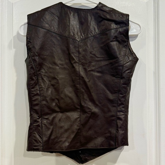 Brown Authentic Leather Vest - Picture 3 of 3